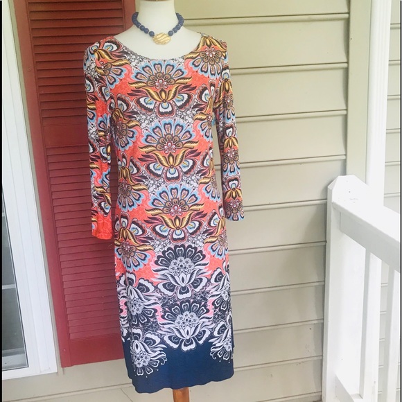 Spense Dresses & Skirts - Spense Vibrant Print Dress 8 FREE SHIP